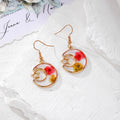 Gold Resin Dried Flower Crown Balloon Earrings 7 Styles view 8