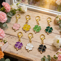 Enamel Four Leaf Clover Charm Gold Lobster Clasp Seven Colors view 4