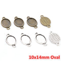 Double Loop Oval Cabochon Connector Settings in Two Finishes view 1
