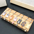Six Colorful Cat Figure Phone Strap Charm Design Set view 2