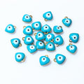 Heart-Shaped Enamel Evil Eye Charms in Eight Colors and Mix view 11