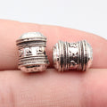 13x11x11mm 4.5g Antique Silver Zinc Alloy Six Syllable Mantra Tube Large Hole Beads for Bracelets