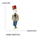 Top Hat Gentleman Brooch With Pearl Head in Two Colorways view 4