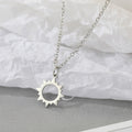 Silver Tone Openwork Sun and Crescent Necklace and Earring Options view 4