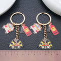 Fire Truck Extinguisher Uniform and Helmet Keychains view 2