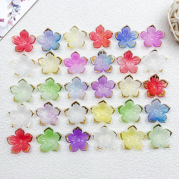Colorful Cherry Blossom Glossy Beads with 24 Listed Options