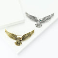 Spread Wing Eagle Brooch in Antique Gold or Silver Tone view 2