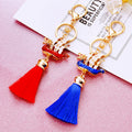Sailing Ship Tassel Keychains in Red Blue and Assorted Color Options view 4