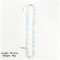 Five Color Mixed Flat Bead Necklaces With Carabiner Clasps view 6