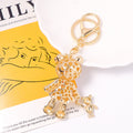 Rhinestone Parent Child Bear Keychain Pink Dress Mini Cub view 4