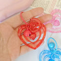 Translucent Nested Heart Bell Charms in Five Bright Colors view 5