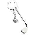 Silver Tone Golf Club And Textured Ball Metal Keychain view 5