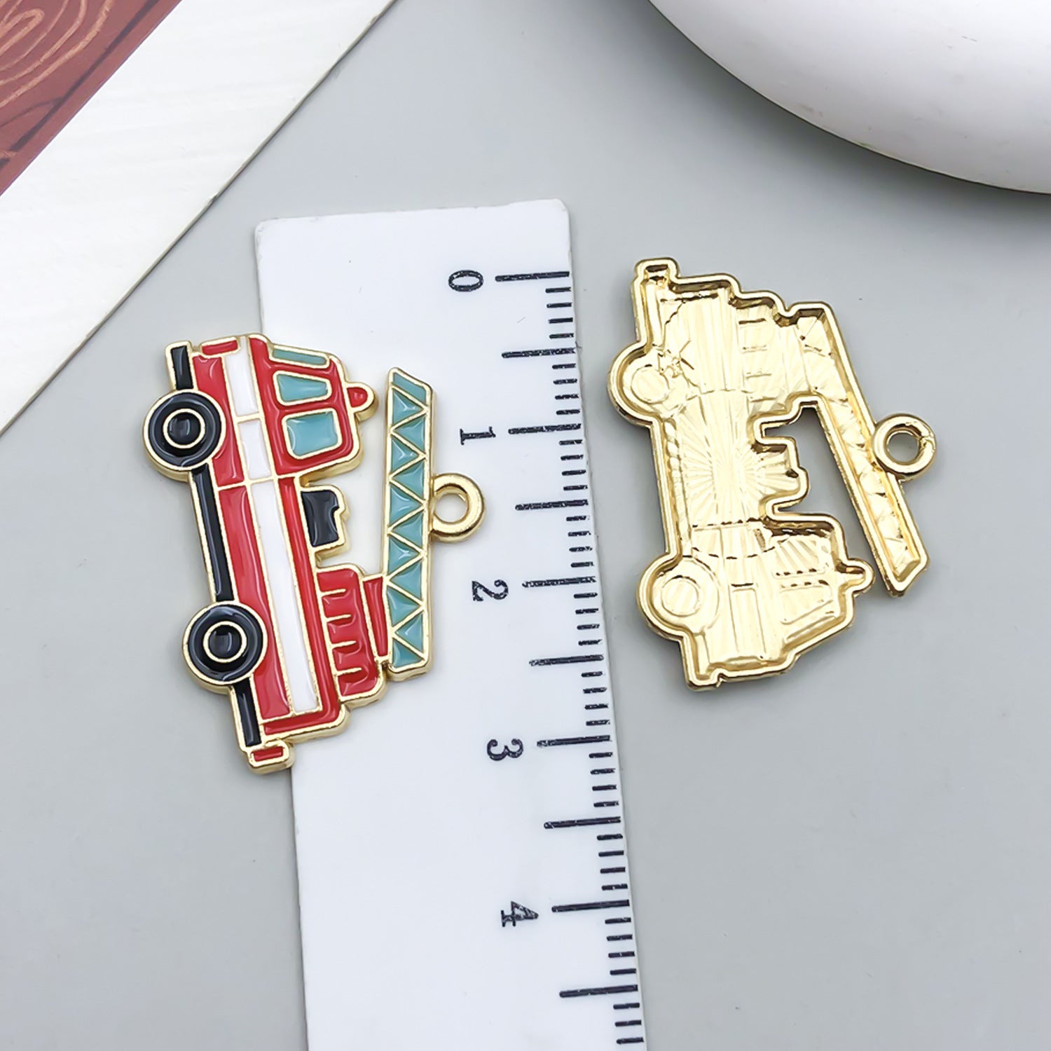 Enamel Zinc Alloy Fire Extinguisher Helmet Glove charm pendants for DIY keychain necklaces