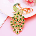 Full Crystal Peacock Keychains in Eight Color and Stone Combinations view 10