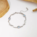 Opalescent Look Oval Irregular Link Silver Tone Bracelet view 3