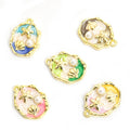 Painted Shell Charms in Five Colors and Two Metal Tones view 3