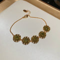 Green Crystal Geometric Bracelets Gold Silver 7 Styles view 9