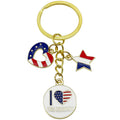 Eight Red White and Blue Flag Star and Heart Keychains view 5