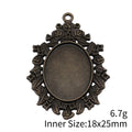Antique Bronze Oval Cabochon Setting with Scrolled Edge view 3