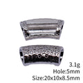 Mixed Finish Metal Hammered Curved Tube Beads For Jewelry Making view 5
