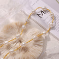 Irregular Imitation Pearl Gold Tube Station Necklace view 2