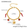 Colorful Fruit Pepper and Sun Charm Bracelets in Five Styles view 7