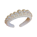 Pearl Like Padded Headband In Black Or White Velvet view 5