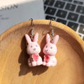 Flocked Bear Rabbit Koala Figure Drop Earrings 5 Styles view 9