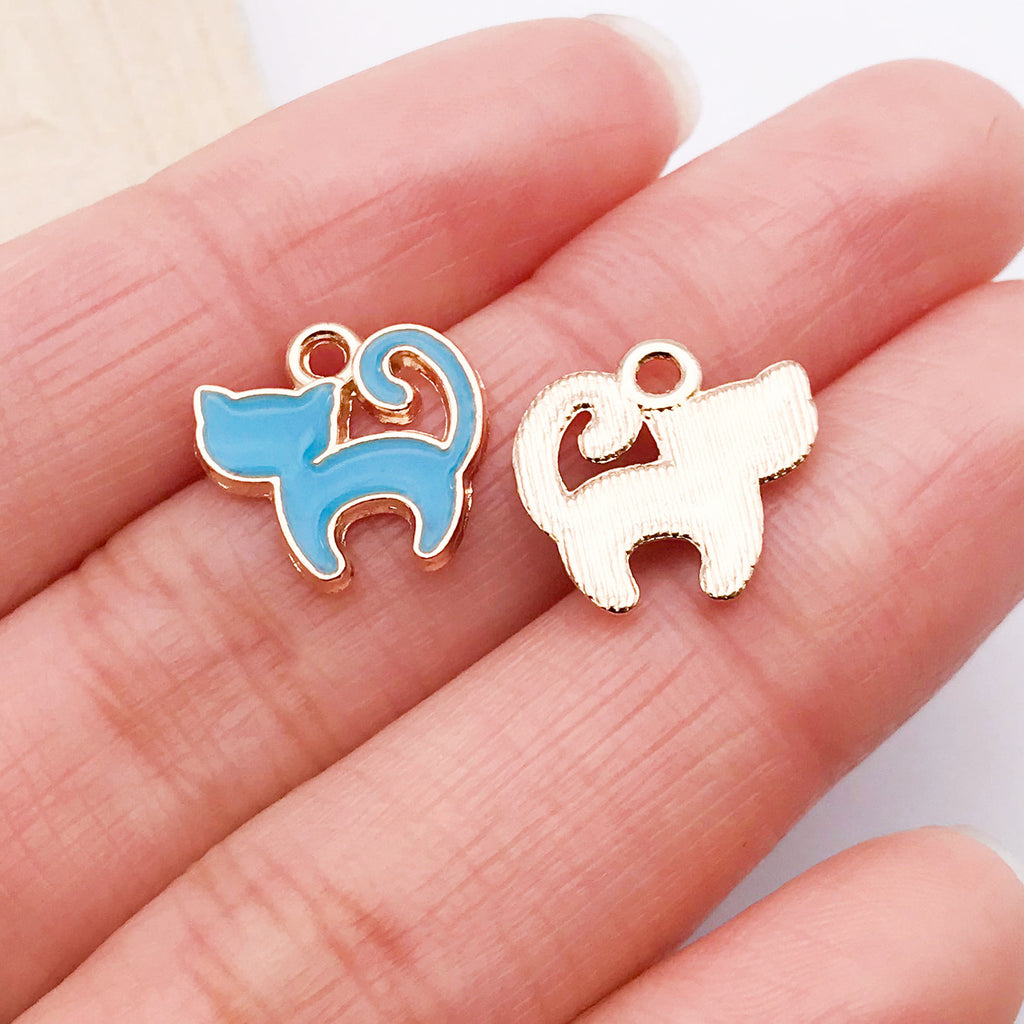 Lake Blue Enamel Zinc Alloy Crown Music Note Heart Charm Pendant for DIY Necklace Bracelet