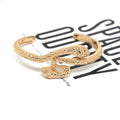 Gold and Silver Tone Coiled Snake Open Cuff Bracelets view 2