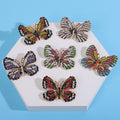 Rhinestone Butterfly Brooch Six Color Wing Styles Metal Pin Brooch view 2