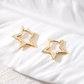 Gold Tone Geometric Huggie Hoop Earrings in Seven Designs view 3