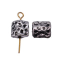 Hammered Square Bead In Antique Silver For Jewelry Making view 4