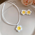 Plumeria Flower Cord Pendant Necklaces Five Color Styles view 10
