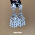 Crystal Chandelier Stud Earrings With Pearl Tassels view 1