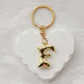 Gold Tone Plain Bubble Letter Keychains from A to Z view 10