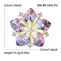 Faceted Crystal Flower Brooch with Pearl Petals Decorative Clothing Pin view 9