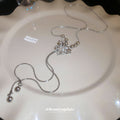 Silver Butterfly Crystal Bead Tassel Y Necklace Piece view 4