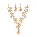 Purple Black Red Crystal Floral Vine Crystal Three Designs Metal Necklace and Earring Set view 8