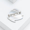 Black Stripe Shell Effect Angelfish Brooch in Silver Tone view 4