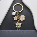 Pink Blue and Purple Heart Pearl Flower Butterfly Keychain Collection view 4