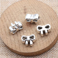 Openwork Bow Spacer Bead in Antique Silver Metal Finish view 2