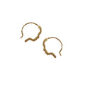 Gold Abstract Face Profile Open Hoop Earrings Minimal Outline Pair view 5