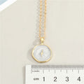 Gold Tone Round Gray Resin Lightning Motif Pendant Necklace view 2