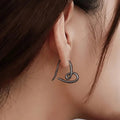 Minimal Wire Heart Hook Earrings in Four Metal Tones view 3