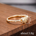Gold Heart Star Clear Stone Slim Openwork Band Ring view 4