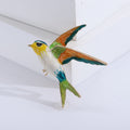 Flying Swallow Brooch in Four Multicolor Enamel Palettes view 9