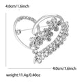 Interlocking Heart Crystal Brooch in Gold or Silver Tone view 7