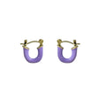 Enamel U Shape Huggie Hoop Earrings In Four Colors view 5