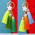 Daisy Triple Silk Tassel Keychains in Nine Color Mixes plus Assorted Option view 3